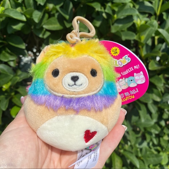 Lion "Leonard" w/tye dye hair Clip on Squishy NWT - Picture 1 of 2